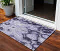 3 X 5 Purple And Lavender Abstract Washable Indoor Outdoor Area Rug