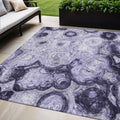 5 X 8 Purple And Lavender Abstract Washable Indoor Outdoor Area Rug