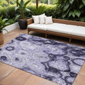 9 X 12 Purple And Lavender Abstract Washable Indoor Outdoor Area Rug