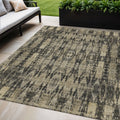 5 X 8 Black Taupe And Beige Moroccan Washable Indoor Outdoor Area Rug