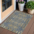 3 X 5 Blue Taupe And Beige Moroccan Washable Indoor Outdoor Area Rug