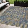 5 X 8 Blue Taupe And Beige Moroccan Washable Indoor Outdoor Area Rug