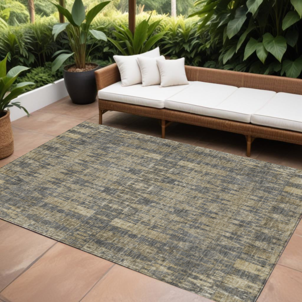 10 X 14 Gray Taupe And Beige Moroccan Washable Indoor Outdoor Area Rug