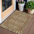 3 X 5 Orange Taupe And Beige Moroccan Washable Indoor Outdoor Area Rug