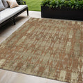 5 X 8 Orange Taupe And Beige Moroccan Washable Indoor Outdoor Area Rug