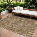 8 X 10 Orange Taupe And Beige Moroccan Washable Indoor Outdoor Area Rug