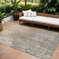 8 X 10 Beige Gray And Taupe Abstract Washable Indoor Outdoor Area Rug