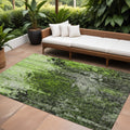 8 X 10 Green And Lime Green Abstract Washable Indoor Outdoor Area Rug