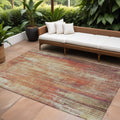 10 X 14 Orange Beige And Taupe Striped Washable Indoor Outdoor Area Rug