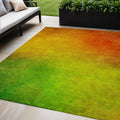 5 X 8 Terra Cotta Gold And Green Ombre Washable Indoor Outdoor Area Rug