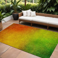 9 X 12 Terra Cotta Gold And Green Ombre Washable Indoor Outdoor Area Rug