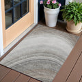 3 X 5 Gray Silver And Beige Abstract Washable Indoor Outdoor Area Rug