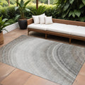 10 X 14 Gray Silver And Beige Abstract Washable Indoor Outdoor Area Rug
