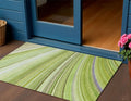 3 X 5 Artichoke Green And Olive Green Abstract Washable Indoor Outdoor Area Rug