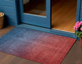 3 X 5 Navy Blue Red And Eggplant Ombre Washable Indoor Outdoor Area Rug