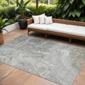 9 X 12 Silver Gray And Taupe Abstract Washable Indoor Outdoor Area Rug