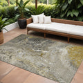 10 X 14 Taupe Brown And Beige Abstract Washable Indoor Outdoor Area Rug