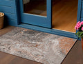 3 X 5 Terra Cotta Copper And Gray Abstract Washable Indoor Outdoor Area Rug