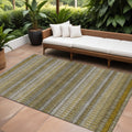 8 X 10 Coffee And Taupe Striped Washable Indoor Outdoor Area Rug