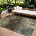 9 X 12 Chocolate And Beige Abstract Washable Indoor Outdoor Area Rug