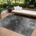 10 X 14 Gray Charcoal And Silver Abstract Washable Indoor Outdoor Area Rug