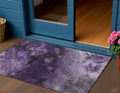 3 X 5 Purple Eggplant And Lavender Abstract Washable Indoor Outdoor Area Rug