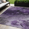 5 X 8 Purple Eggplant And Lavender Abstract Washable Indoor Outdoor Area Rug