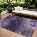 8 X 10 Purple Eggplant And Lavender Abstract Washable Indoor Outdoor Area Rug