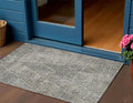 3 X 5 Gray Beige And Black Geometric Washable Indoor Outdoor Area Rug