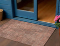 3 X 5 Salmon Charcoal And Beige Geometric Washable Indoor Outdoor Area Rug
