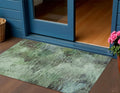 3 X 5 Green And Brown Abstract Washable Indoor Outdoor Area Rug