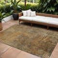 9 X 12 Brown Beige And Taupe Abstract Washable Indoor Outdoor Area Rug