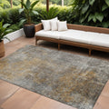 9 X 12 Gray Silver And Charcoal Abstract Washable Indoor Outdoor Area Rug