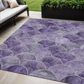 5 X 8 Purple Lilac And Lavender Abstract Washable Indoor Outdoor Area Rug