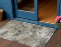3 X 5 Beige Taupe And Gray Abstract Washable Indoor Outdoor Area Rug