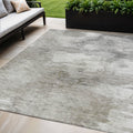 5 X 8 Beige Tan And Gray Abstract Washable Indoor Outdoor Area Rug