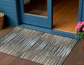 3 X 5 Brown Taupe And Chocolate Striped Washable Indoor Outdoor Area Rug