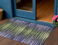 3 X 5 Purple Lilac And Lavender Striped Washable Indoor Outdoor Area Rug