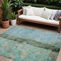 8 X 10 Blue And Gold Abstract Washable Indoor Outdoor Area Rug