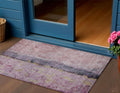 3 X 5 Blush Pink And Purple Abstract Washable Indoor Outdoor Area Rug