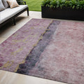 5 X 8 Blush Pink And Purple Abstract Washable Indoor Outdoor Area Rug