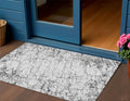 3 X 5 Black White And Gray Abstract Washable Indoor Outdoor Area Rug