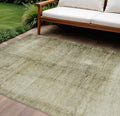 9 X 12 Taupe Beige And Chocolate Abstract Washable Indoor Outdoor Area Rug