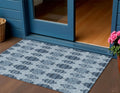 3 X 5 Navy Blue And Denim Blue Moroccan Washable Indoor Outdoor Area Rug