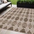 5 X 8 Brown And Chocolate Moroccan Washable Indoor Outdoor Area Rug