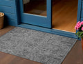 3 X 5 Charcoal And Silver Floral Washable Indoor Outdoor Area Rug