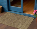 3 X 5 Brown And Taupe Floral Washable Indoor Outdoor Area Rug
