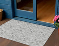 3 X 5 Silver Beige And Taupe Geometric Washable Indoor Outdoor Area Rug
