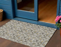 3 X 5 Taupe Beige And Tan Geometric Washable Indoor Outdoor Area Rug