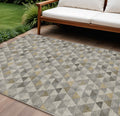 9 X 12 Taupe Beige And Tan Geometric Washable Indoor Outdoor Area Rug
